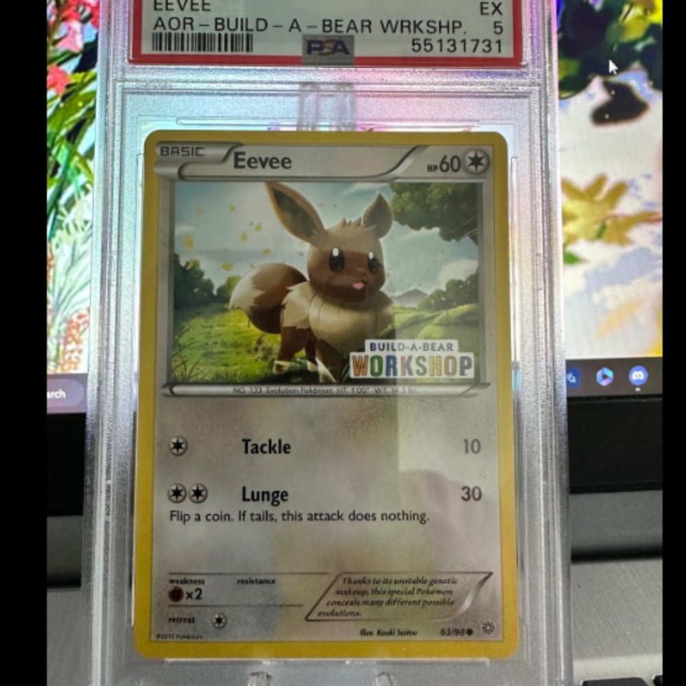 2015 Pokemon Eevee 63 build a bear workshop PSA 5